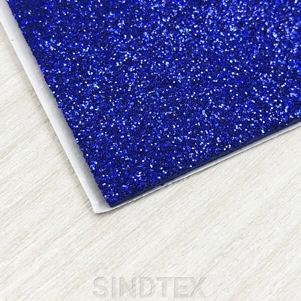 Фоаміран із глітером клейова основа 1,6 мм, 1 аркуш А4 - темний синій від компанії SINDTEX - фото 1