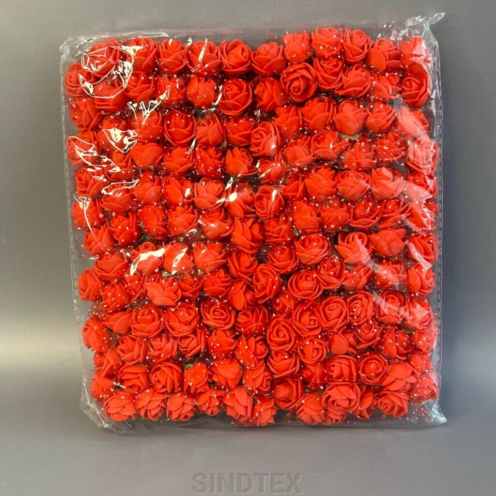 Фоаміранові трояндочки з Фатіном (144шт) Червоний від компанії SINDTEX - фото 1