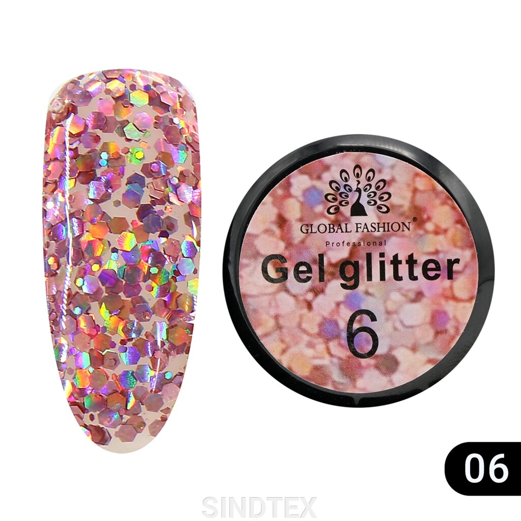 Гліттер гель Global Fashion 5 гр, №06 від компанії SINDTEX - фото 1