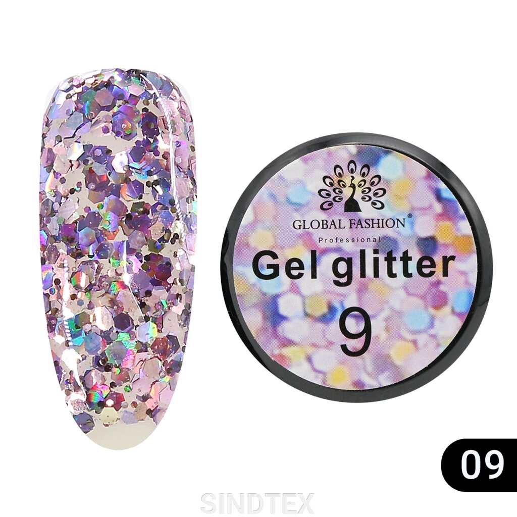Гліттер гель Global Fashion 5 гр, №09 від компанії SINDTEX - фото 1
