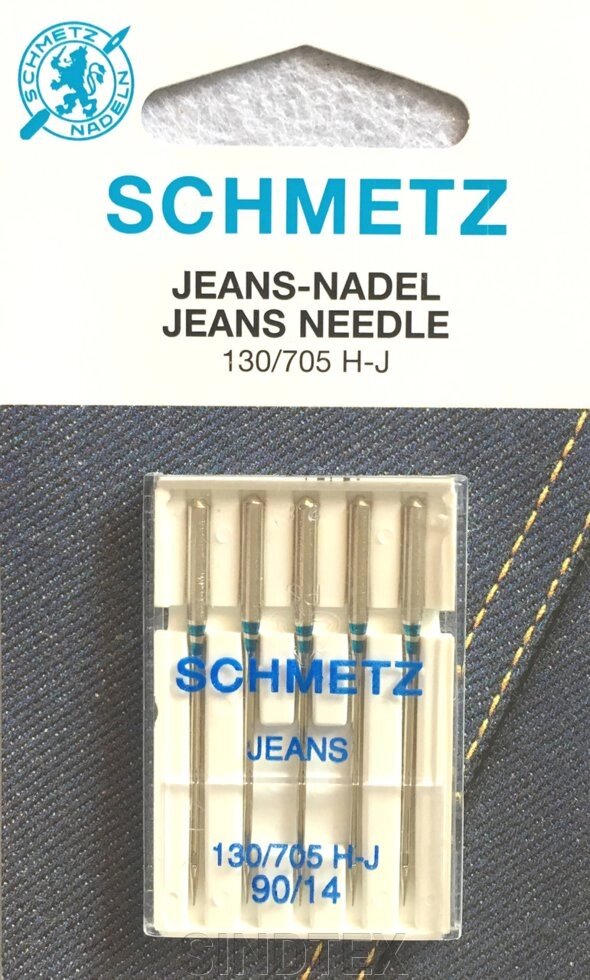 Голка Jeans для джинсової тканини  H-J № 90 - 5 шт від компанії SINDTEX - фото 1
