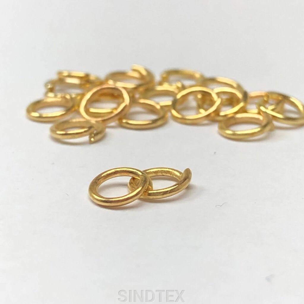 Кільце сполучне, одинарне 5 мм, колір золото - 10г/уп від компанії SINDTEX - фото 1