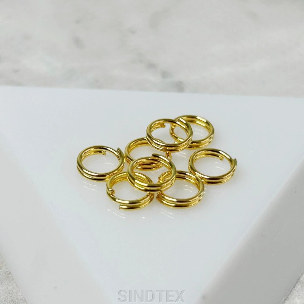 Кільце сполучне, подвійне 6 мм, лимонне золото - 10г/уп від компанії SINDTEX - фото 1