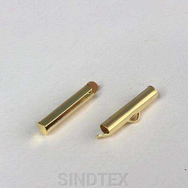 Кінцевик-трубочка слайдер для прикрас 20 мм - лимонне золото від компанії SINDTEX - фото 1