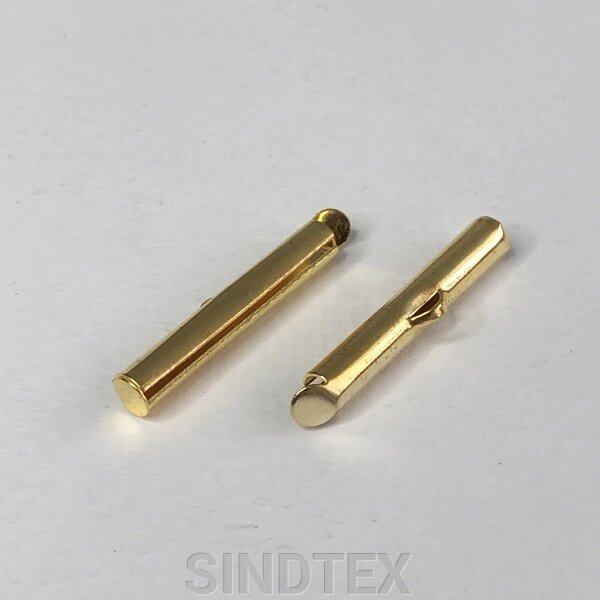 Кінцевик-трубочка слайдер для прикрас 25 мм - лимонне золото від компанії SINDTEX - фото 1