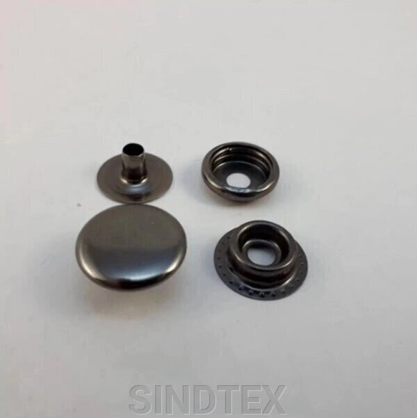 Кнопка # 61 15 мм темна нікель з нержавіючої сталі (50 шт.) (108808) від компанії SINDTEX - фото 1