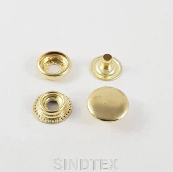 Кнопка # 61 15 мм золото з нержавіючої сталі (50 шт.) (108808) від компанії SINDTEX - фото 1