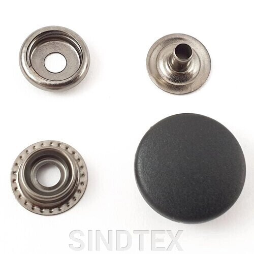 Кнопка # 61 чорний пластиковий капелюшок 20 мм (108808) від компанії SINDTEX - фото 1