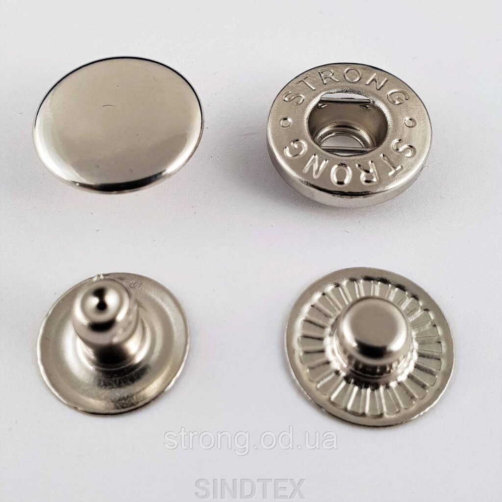 Кнопка Альфа 12,5мм Нікель Нержавіюча сталь #54 (50шт) (102202) від компанії SINDTEX - фото 1