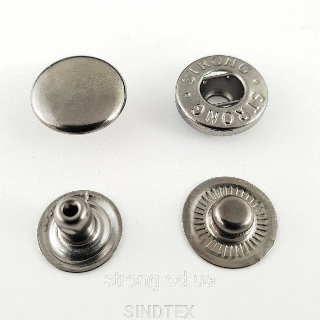 Кнопка Альфа 12,5мм Темний Нікель Нержавіюча сталь #54 (50шт.) (102202) від компанії SINDTEX - фото 1