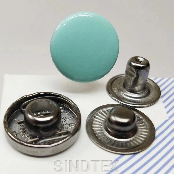 Кнопка Альфа 15мм Бірюзова (10шт.) (103303) від компанії SINDTEX - фото 1