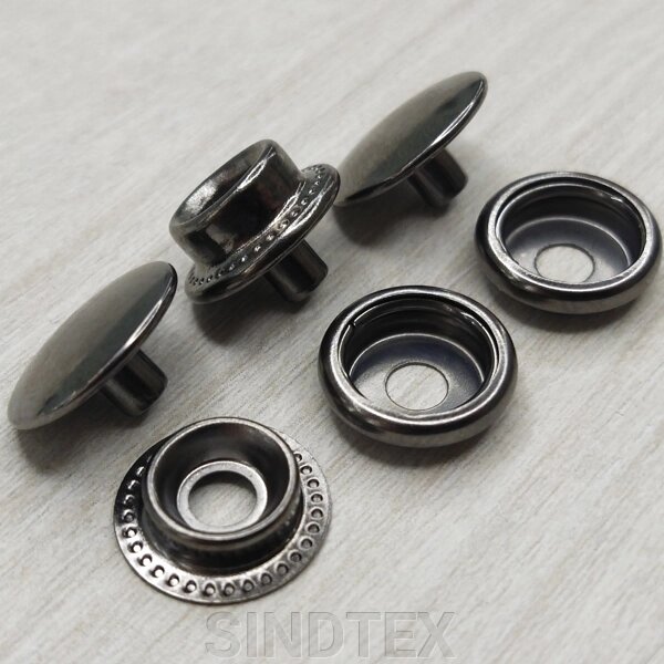 Кнопка Альфа 15мм Темний Нікель Нержавіюча сталь з 6 частин (50шт.) (107707) від компанії SINDTEX - фото 1
