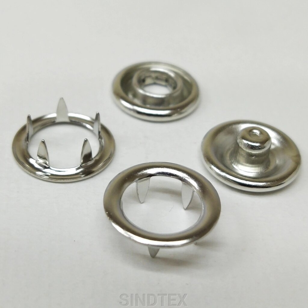 Кнопка BABY 15 мм нержавіюча сталь, Туреччина - Нікель (50 шт.) (215556) від компанії SINDTEX - фото 1