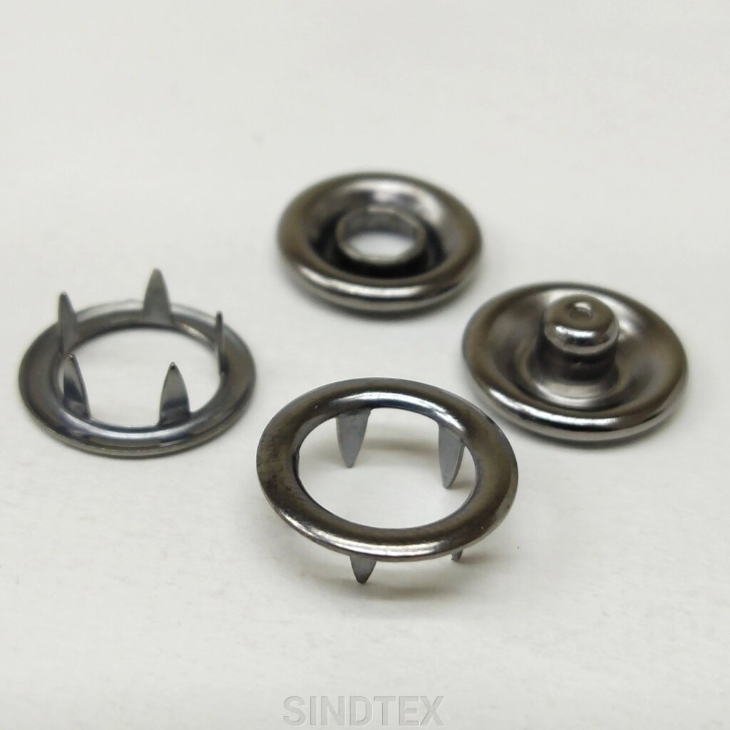 Кнопка BABY 15 мм нержавіюча сталь, Туреччина - Темний Нікель (50 шт.) (215556) від компанії SINDTEX - фото 1