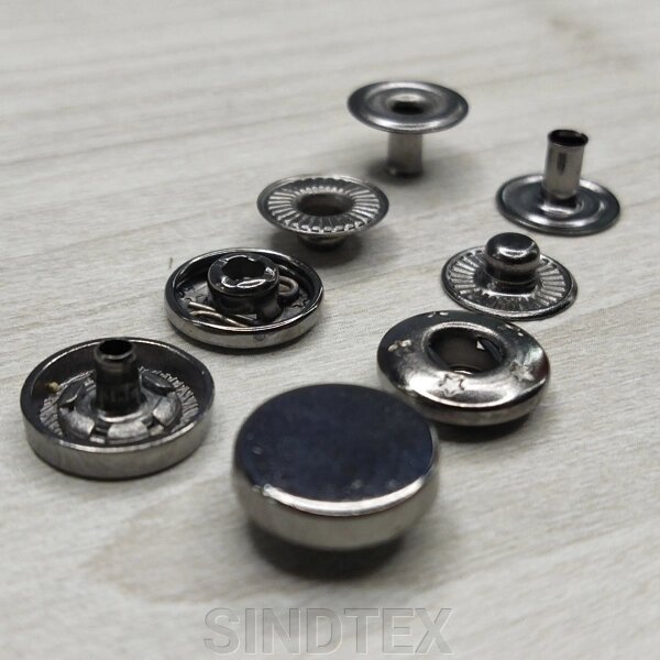 Кнопка Таблетка 12 мм Нержавіюча - темний нікель 50 од (116455) від компанії SINDTEX - фото 1