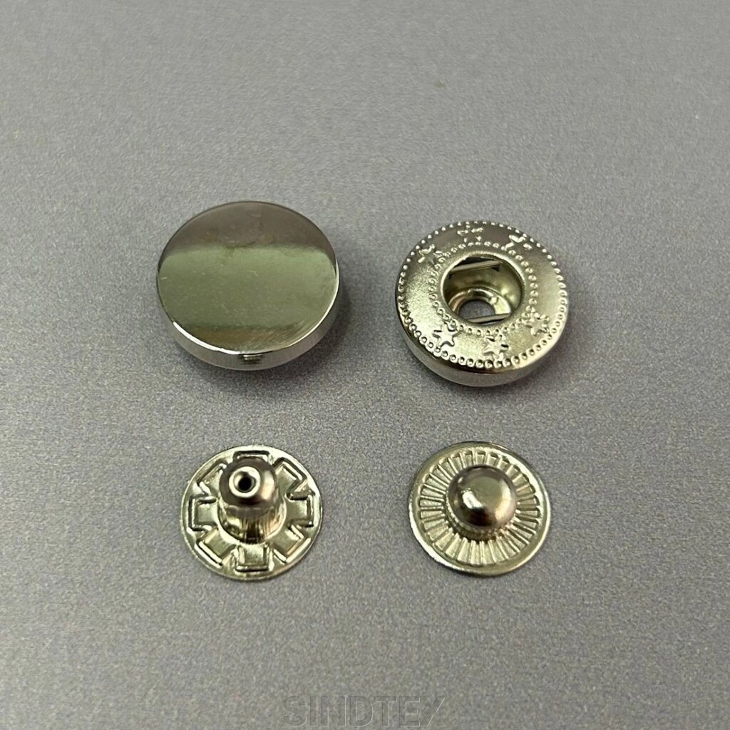 Кнопка таблетка-alfa 12,5 мм, упаковка 100 шт - нікель від компанії SINDTEX - фото 1