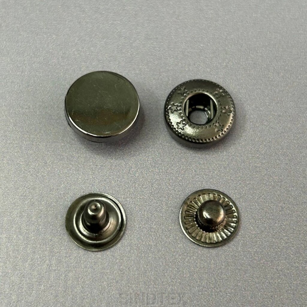 Кнопка таблетка-alfa 12,5 мм, упаковка 100 шт - темний нікель від компанії SINDTEX - фото 1