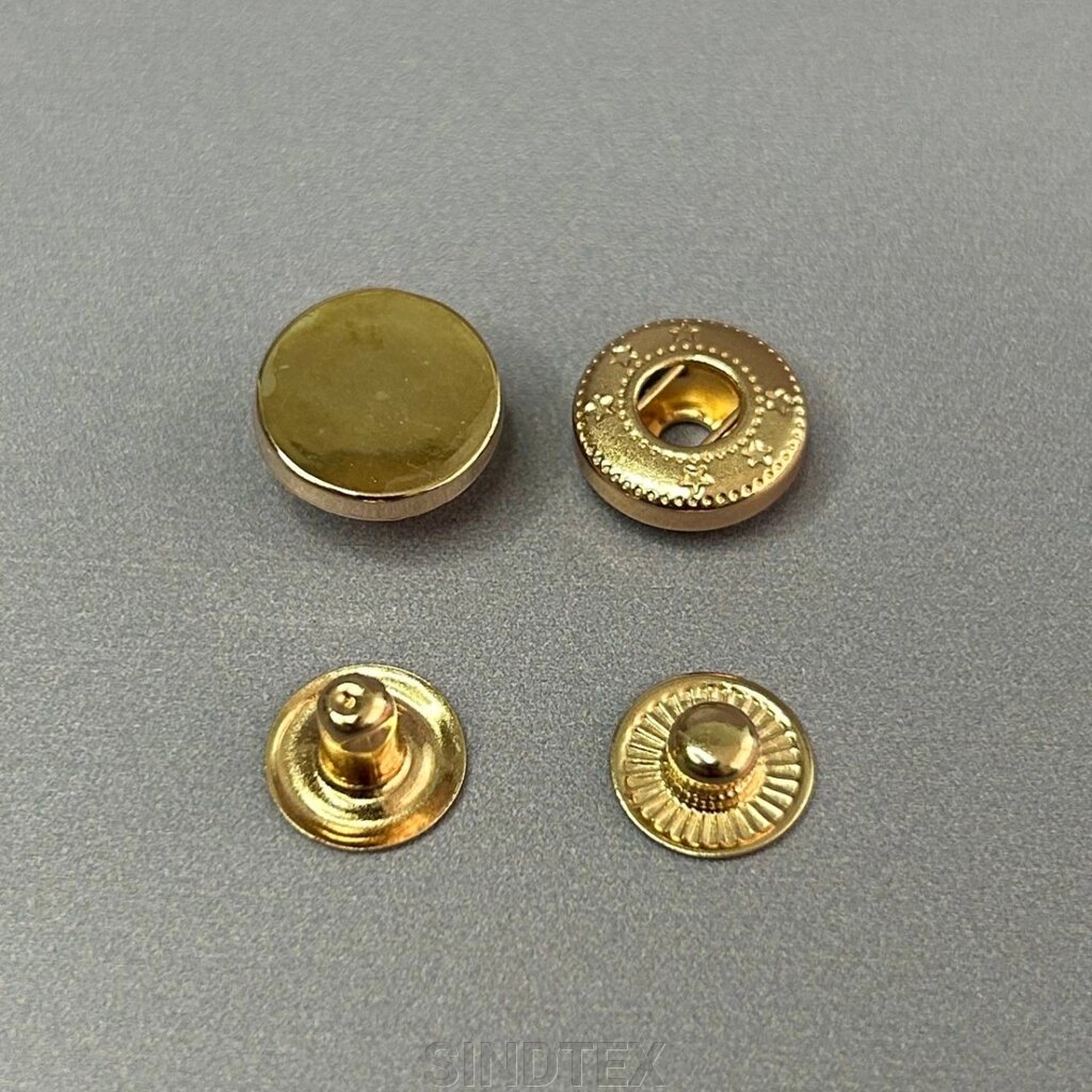 Кнопка таблетка-alfa 12,5 мм, упаковка 100 шт - золото від компанії SINDTEX - фото 1