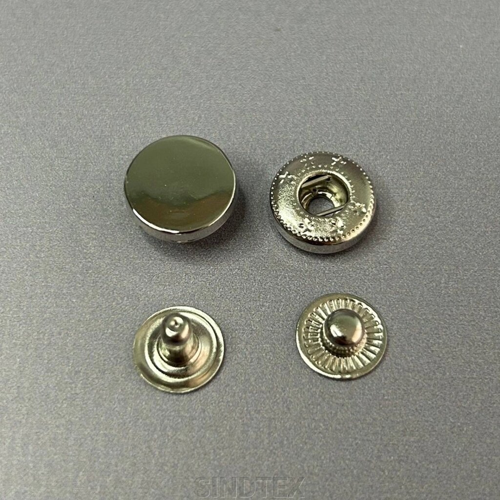 Кнопка таблетка-alfa 15 мм, упаковка 100 шт - нікель від компанії SINDTEX - фото 1