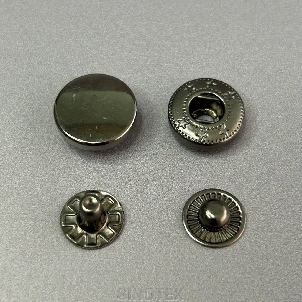 Кнопка таблетка-alfa 15 мм, упаковка 100 шт - темний нікель від компанії SINDTEX - фото 1