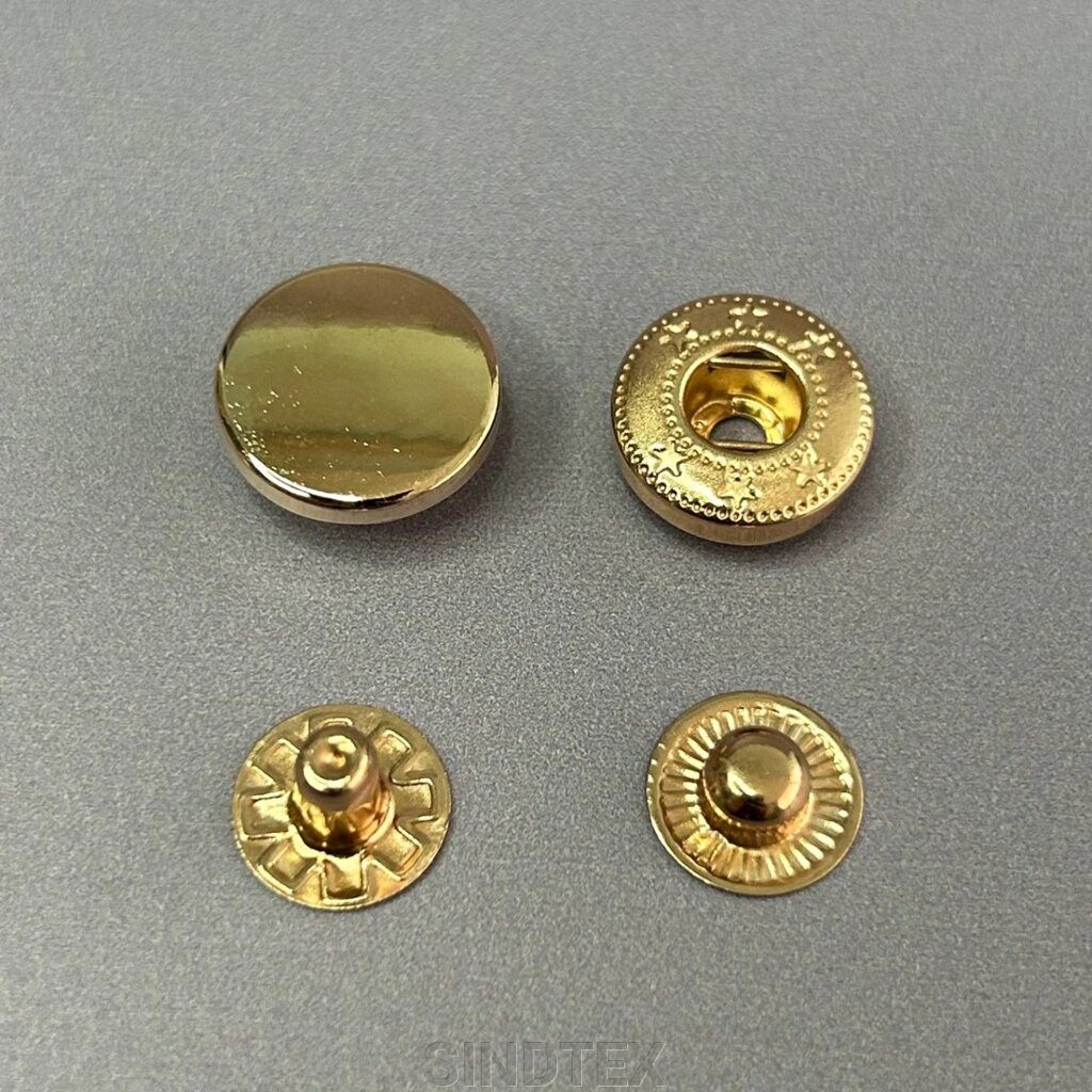 Кнопка таблетка-alfa 15 мм, упаковка 100 шт - золото від компанії SINDTEX - фото 1