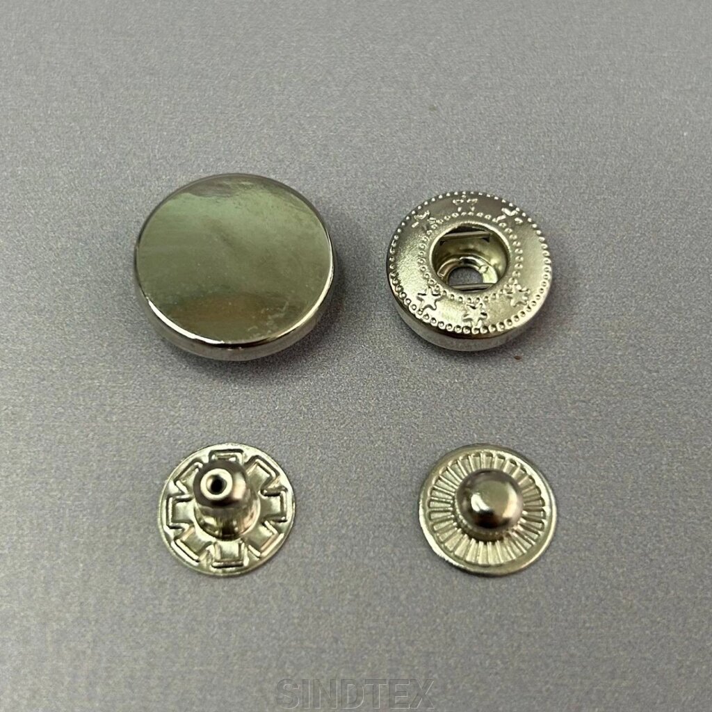 Кнопка таблетка-alfa 17 мм, упаковка 100 шт - нікель від компанії SINDTEX - фото 1