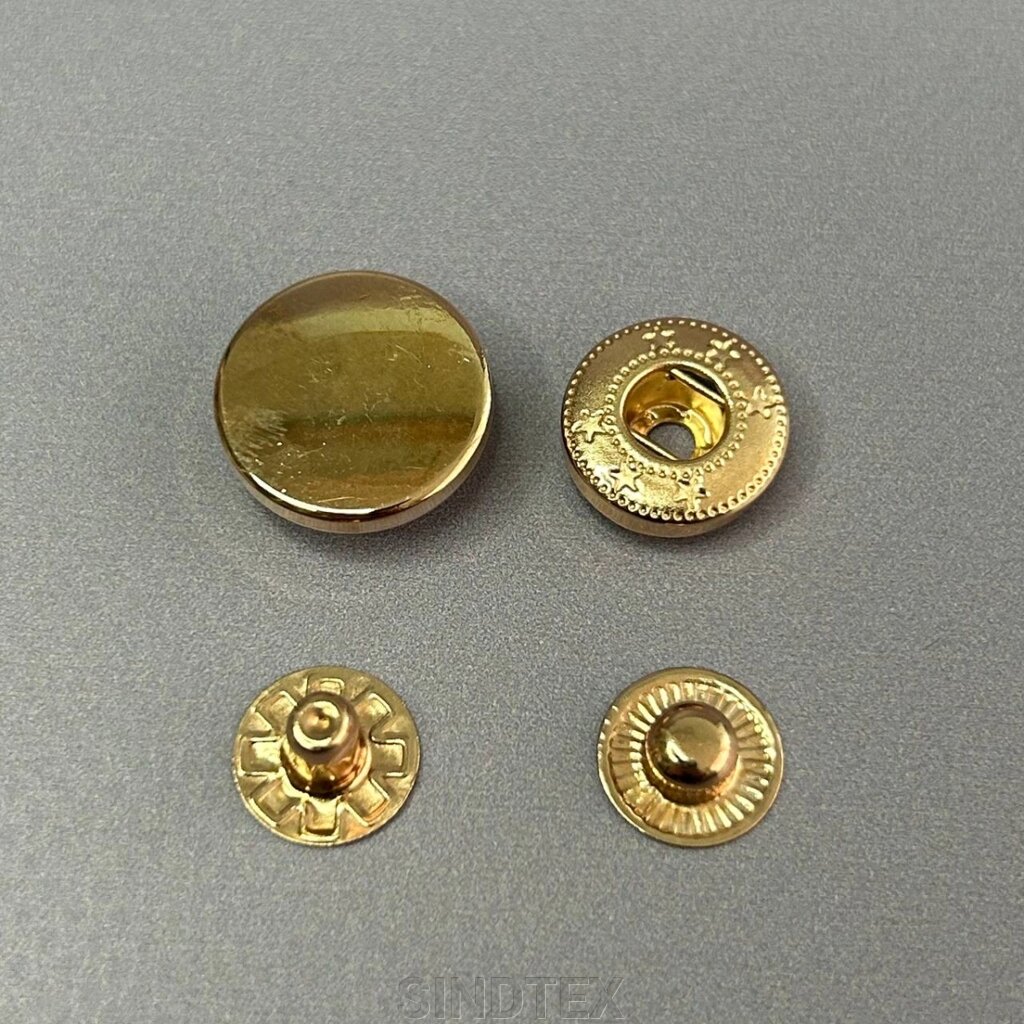 Кнопка таблетка-alfa 17 мм, упаковка 100 шт - золото від компанії SINDTEX - фото 1