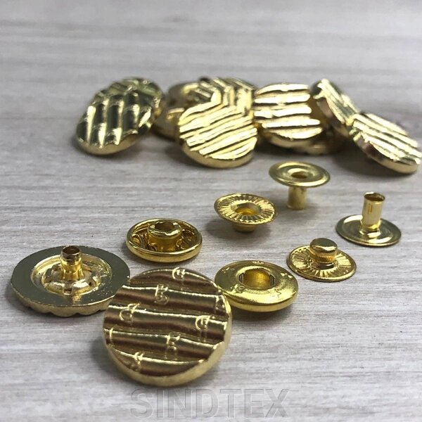Кнопка ТАБЛІТКА - 17 мм золото 50 шт. Нержавіюча сталь (108917) від компанії SINDTEX - фото 1