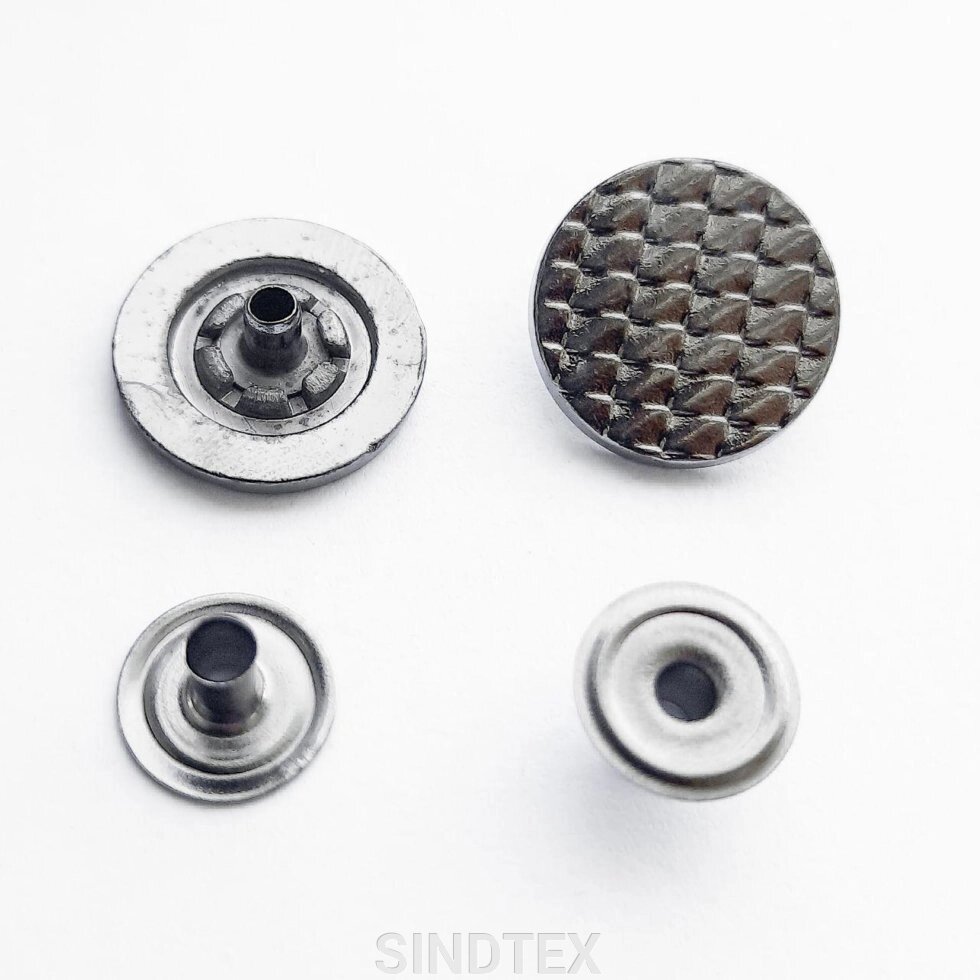 Кнопка ТАБЛІТКА - 17мм Графіт 720шт. Нержавіюча сталь (108917) від компанії SINDTEX - фото 1