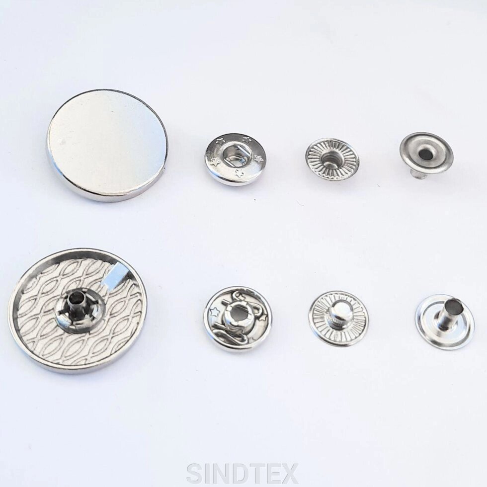 Кнопка ТАБЛІТКА - 22мм Нікель 720шт. Нержавіюча сталь (108922) від компанії SINDTEX - фото 1