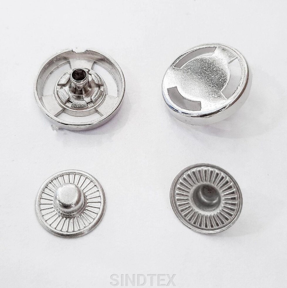 Кнопка з прорізю - 15 мм нікель 50 шт. Нержавіюча сталь (104505) від компанії SINDTEX - фото 1