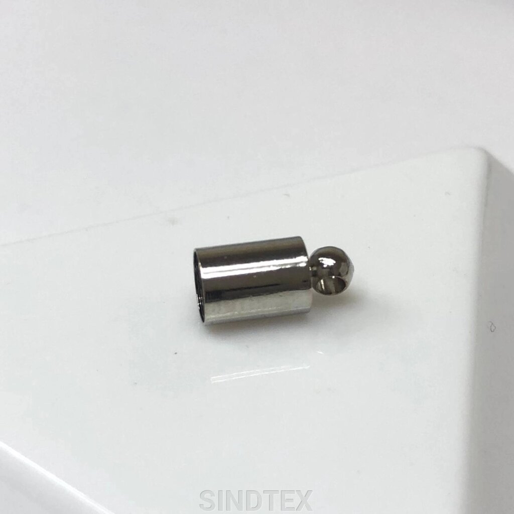 Ковпачок, кінцевик для бісерного джгута чи шнура D-5 мм, нікель від компанії SINDTEX - фото 1