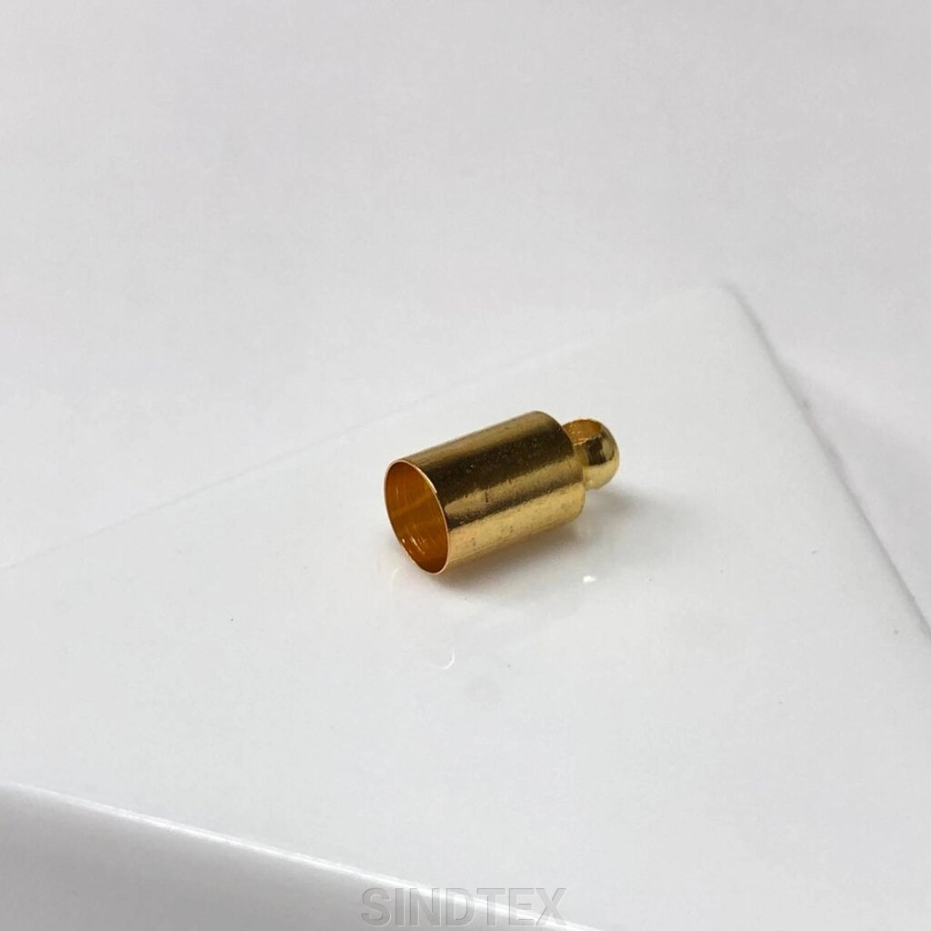 Ковпачок, кінцевик для бісерного джгута чи шнура D-5 мм, золото від компанії SINDTEX - фото 1