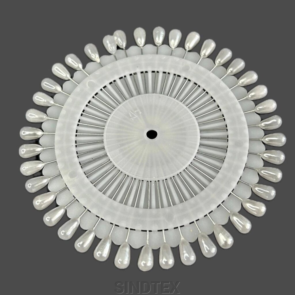 Кравецькі булавки з білою кулькою - 4 см від компанії SINDTEX - фото 1