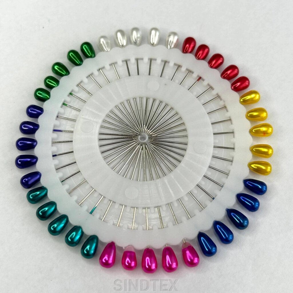 Кравецькі булавки з кольоровою кулькою - 4 см від компанії SINDTEX - фото 1