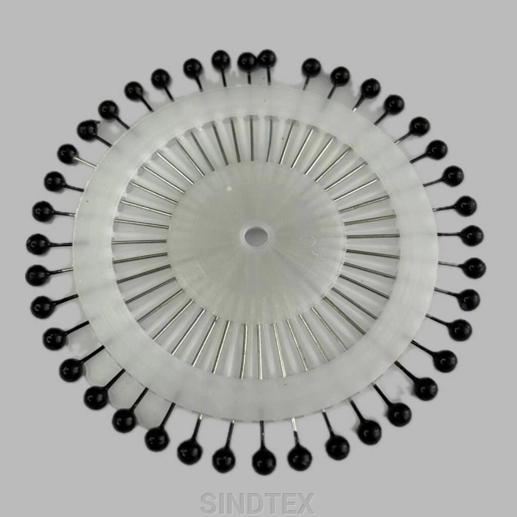 Кравецькі шпильки з чорною кулькою - 3,5 см від компанії SINDTEX - фото 1