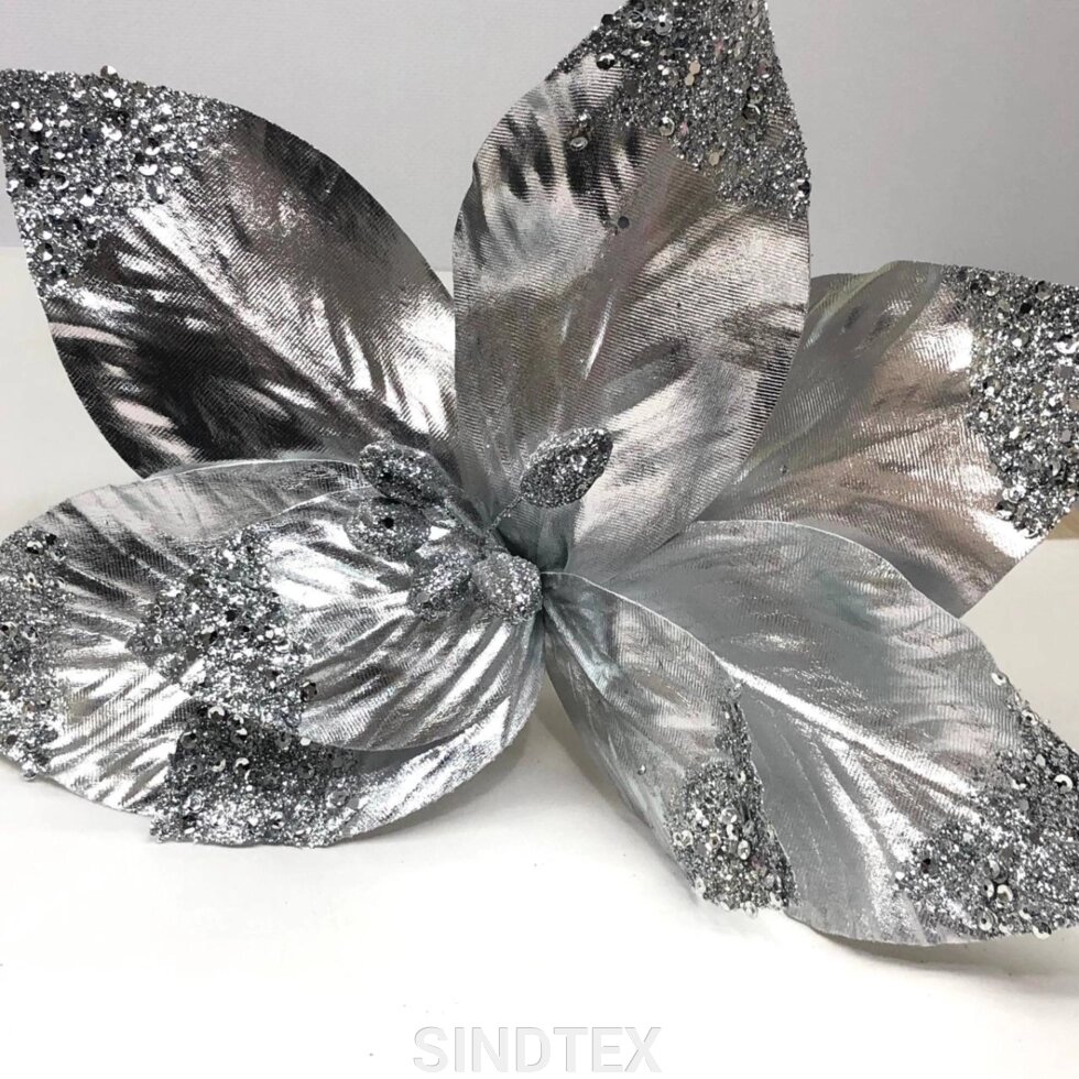 Квітка для декору, велика, колір - срібло від компанії SINDTEX - фото 1