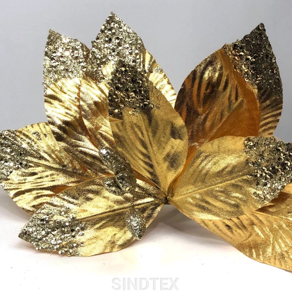 Квітка для декору, велика, колір - золото від компанії SINDTEX - фото 1