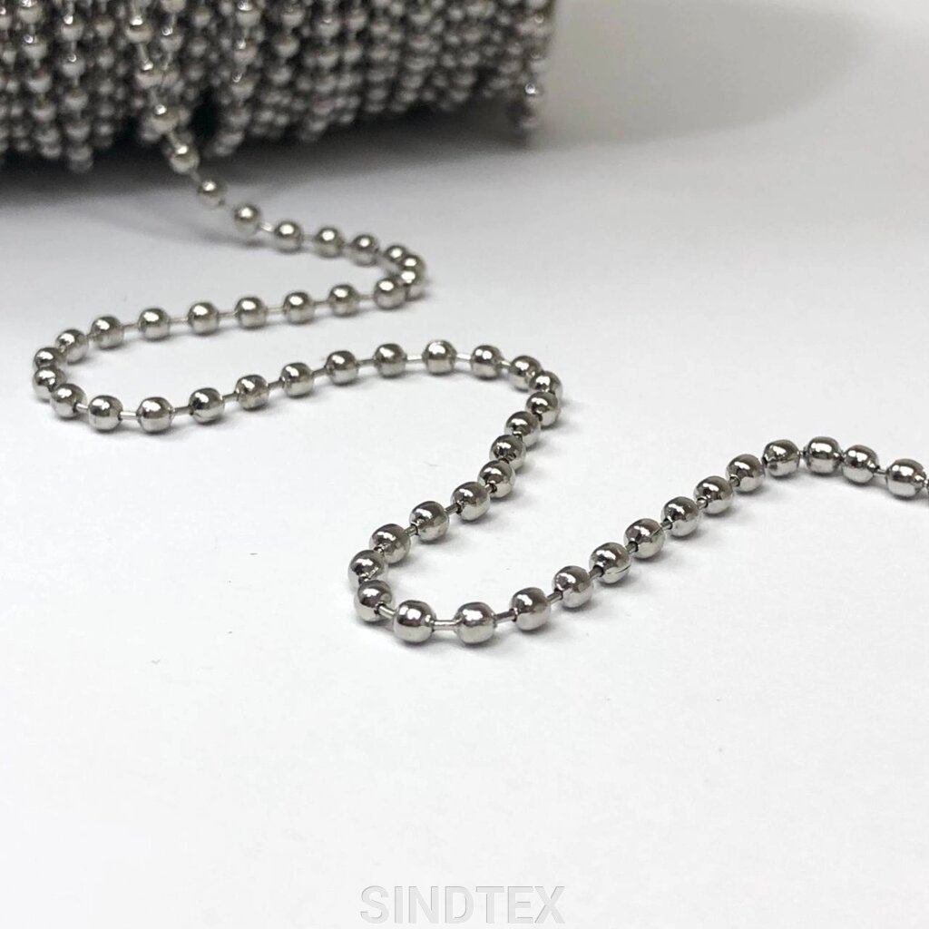 Ланцюжок кульковий 2,4 мм - нікель від компанії SINDTEX - фото 1