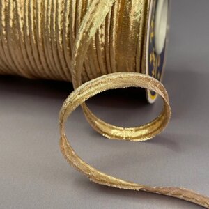 Стрічка кант-парча для шиття, світле золото 65м