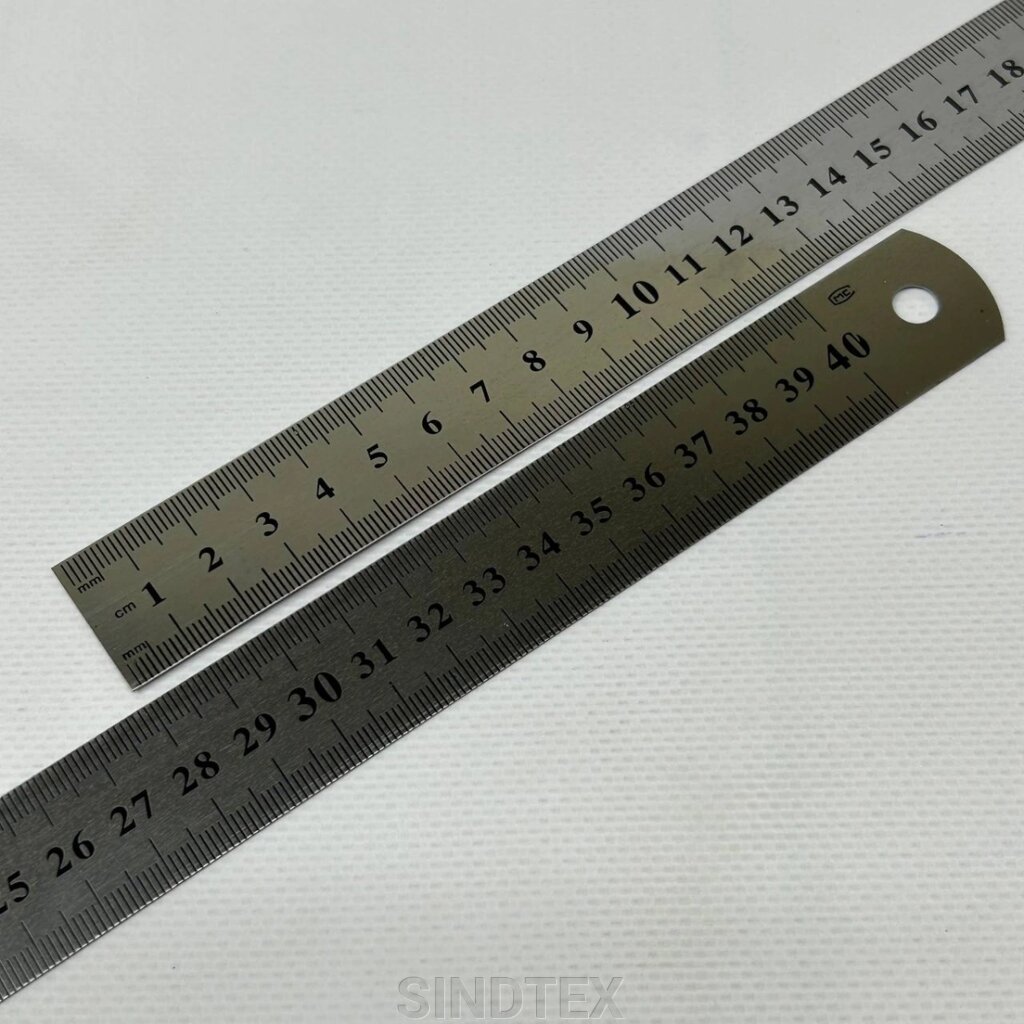 Лінійка металева, кравецька - 40 см від компанії SINDTEX - фото 1