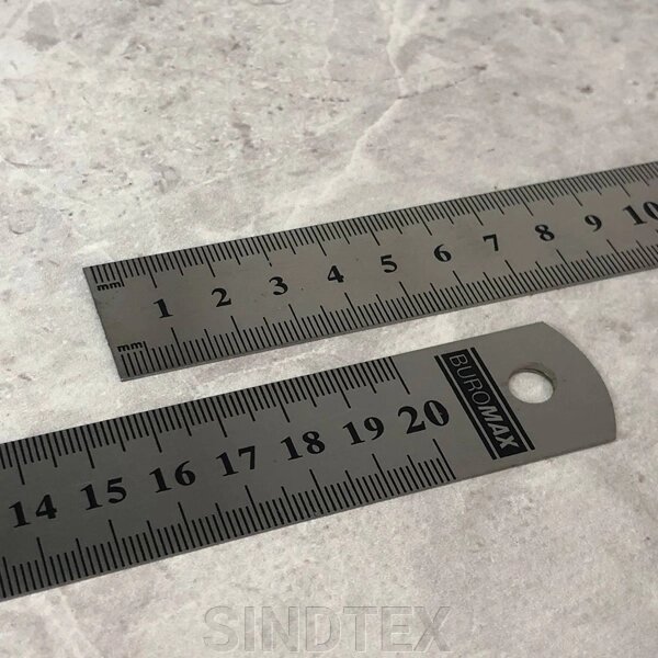 Лінійка портнівська металева, 20 см від компанії SINDTEX - фото 1