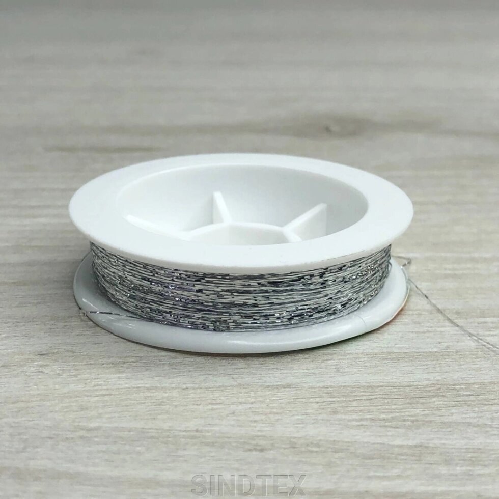 Люрексова нитка для вишивки - срібло 100м. від компанії SINDTEX - фото 1