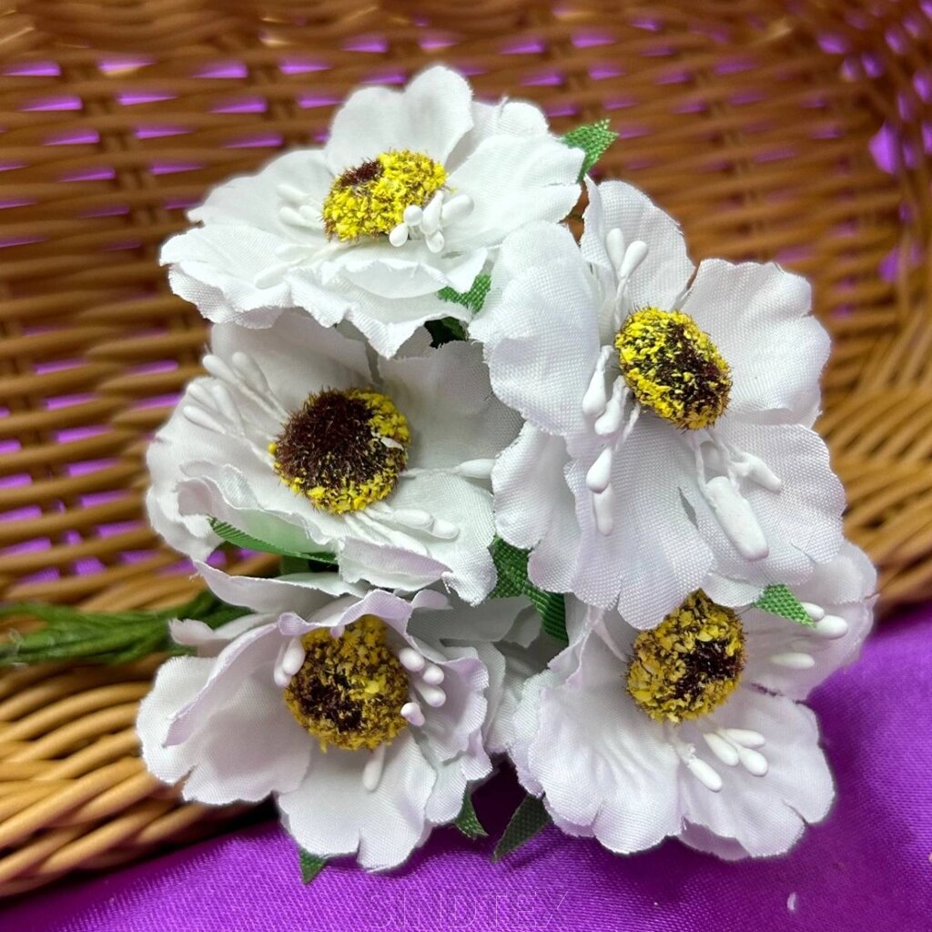 Мак дикий, букет 6 квітів - білий від компанії SINDTEX - фото 1