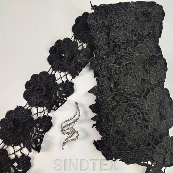 Мереживо макраме Sindtex 10 см (9 м) колір-чорний (44-F146-3) від компанії SINDTEX - фото 1