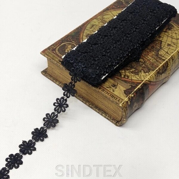 Мереживо макраме Sindtex 2,5см (13м) Колір - Чорний (10070-039) від компанії SINDTEX - фото 1