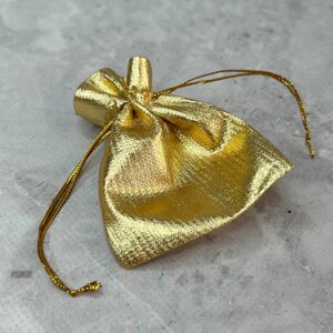 Мішечок подарунковий парча 7х9 см - золото