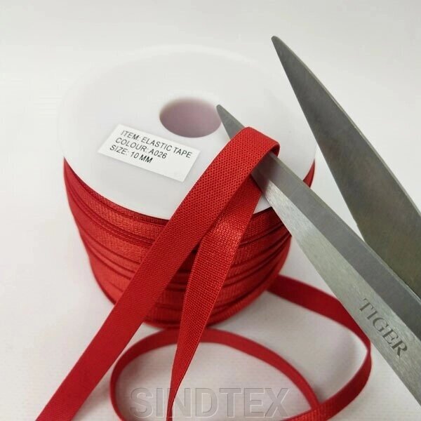 НА МЕТРАЖ  Резинка для бретель ширина 1 см - червона від компанії SINDTEX - фото 1