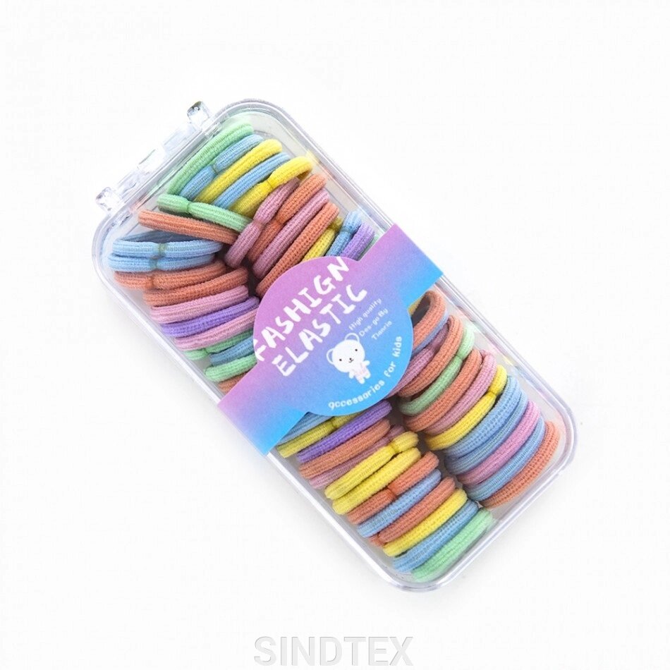 Набір резинок для волосся 2 см в органайзері - мікс кольорів 3 від компанії SINDTEX - фото 1