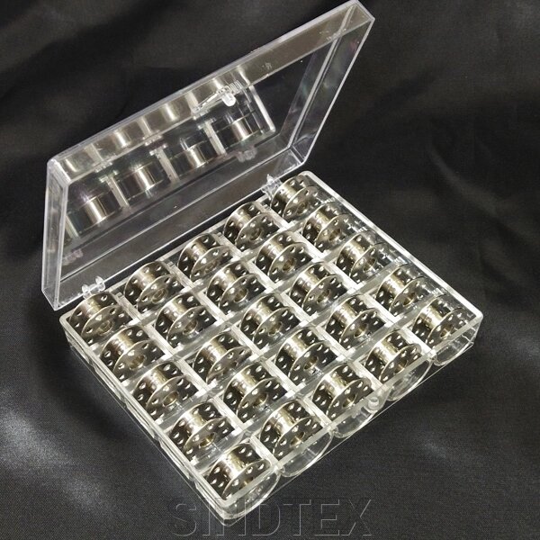 Набір шпулек 9 мм/21 мм в органайзері (метал з отворами) від компанії SINDTEX - фото 1
